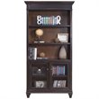 Beaumont Lane Traditional Wood Bookcase with Doors in Distressed Black