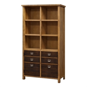 Beaumont Lane Traditional Wood Bookcase with Doors and Shelves in Brown