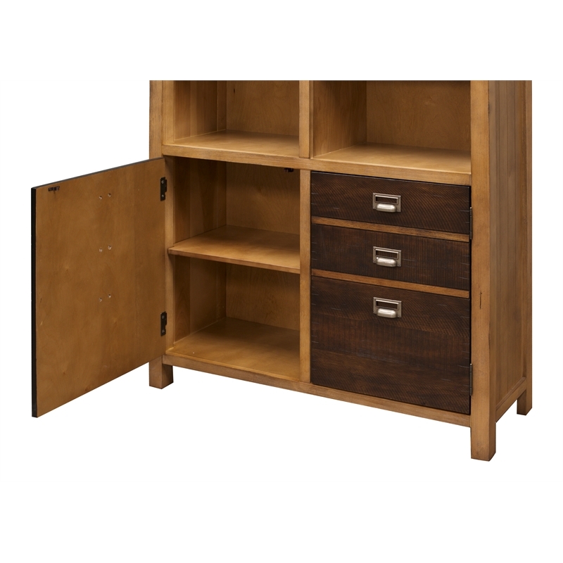 Beaumont Lane Traditional Wood Bookcase with Doors and Shelves in Brown