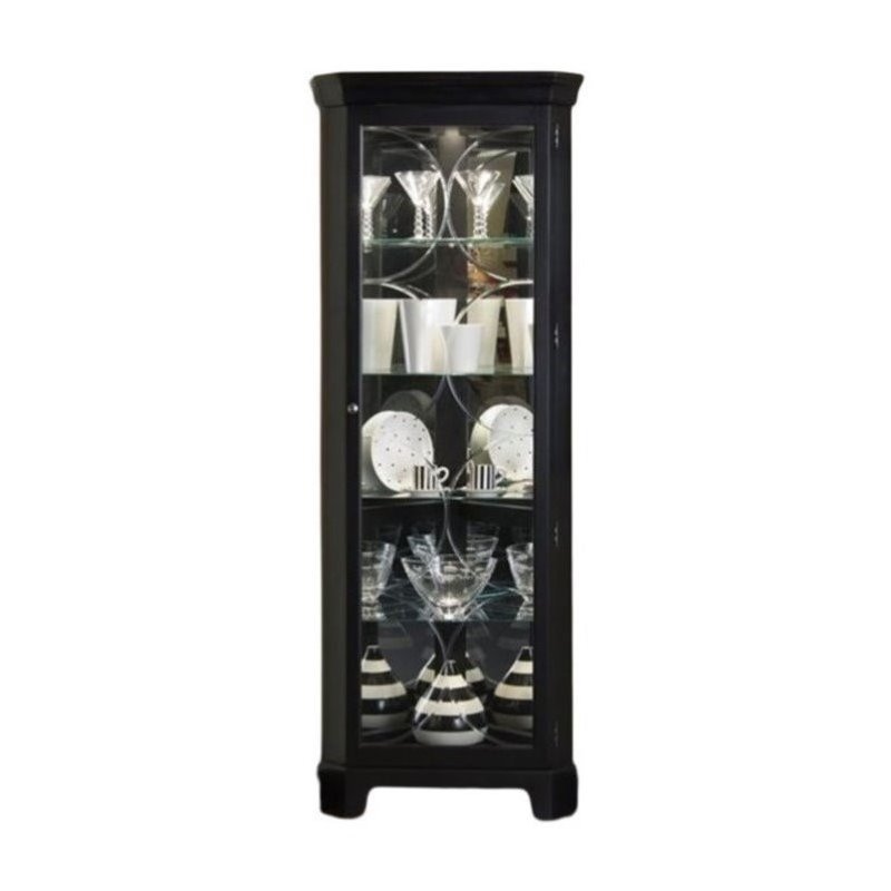 Beaumont Lane Black Corner Curio Cabinet