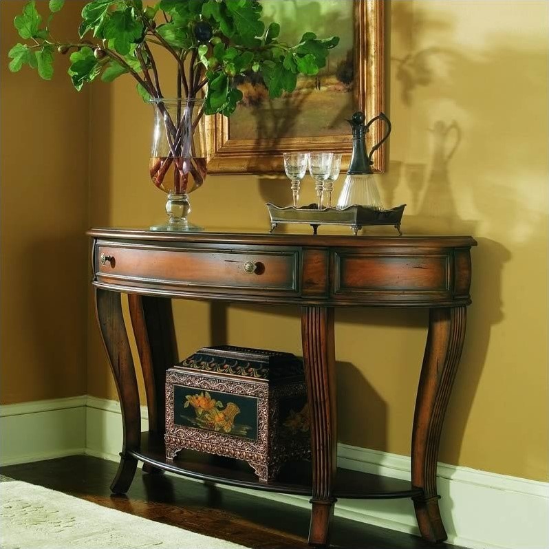 Beaumont Lane Freeform Sofa Table in Clear Cherry