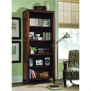 beaumont lane tall bookcase in rich medium brown