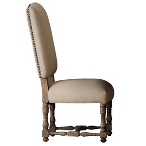 beaumont lane upholstered dining side chair in beige and antique taupe