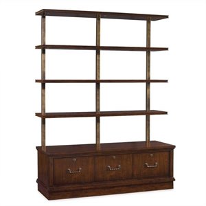 beaumont lane 3-drawer 4-shelf bookcase in walnut
