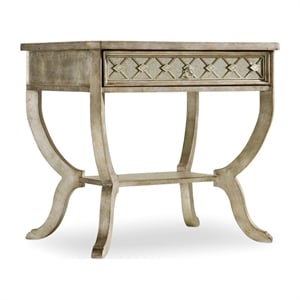 Beaumont Lane 1-Drawer Bedroom Nightstand in Silver Wood