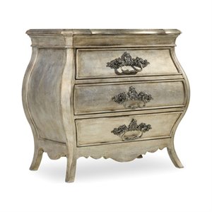Beaumont Lane 3-Drawer Bedroom Nightstand in Silver Wood