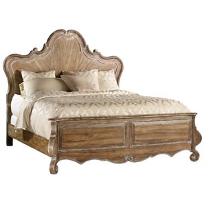 beaumont lane king wood panel bed in caramel froth