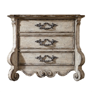 beaumont lane 3 drawer nightstand in distressed vintage white