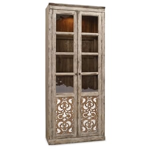 Beaumont Lane 2 Door Bunching Curio Cabinet in Caramel Froth