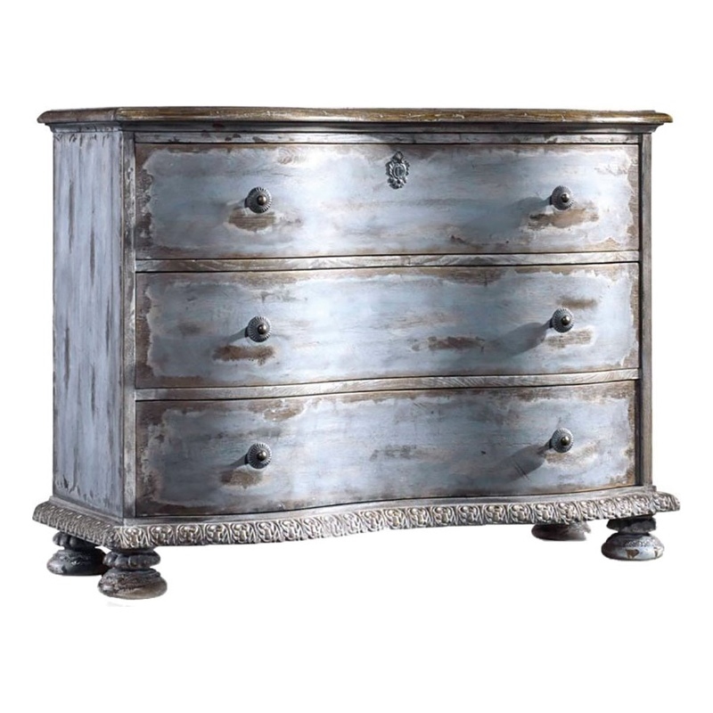 Beaumont Lane 3-Drawer Poplar Wood Accent Chest in Soft Blue