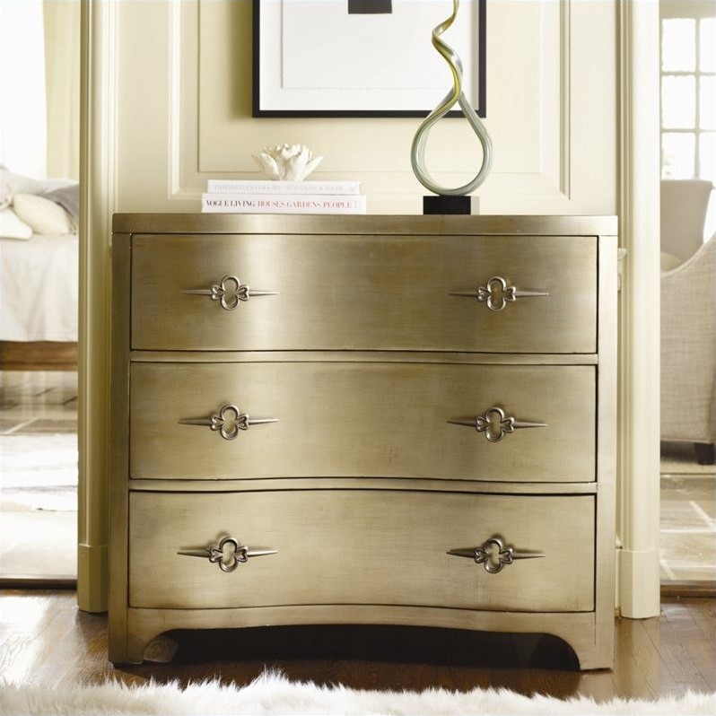 Beaumont Lane Contemporary 3 Drawer Wood Shaped Front Accent Chest