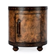 Beaumont Lane Round Traditional Wood Duffel End Table in Brown