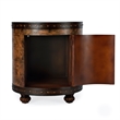 Beaumont Lane Round Traditional Wood Duffel End Table in Brown