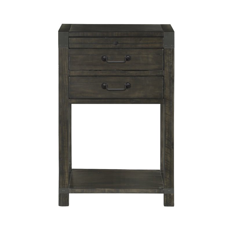 Beaumont Lane 2 Drawer Nightstand in Weathered Charcoal Cymax Business
