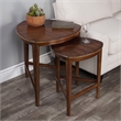 Beaumont Lane Wood Antique Cherry Nesting Table Triangular Distressed 26.25