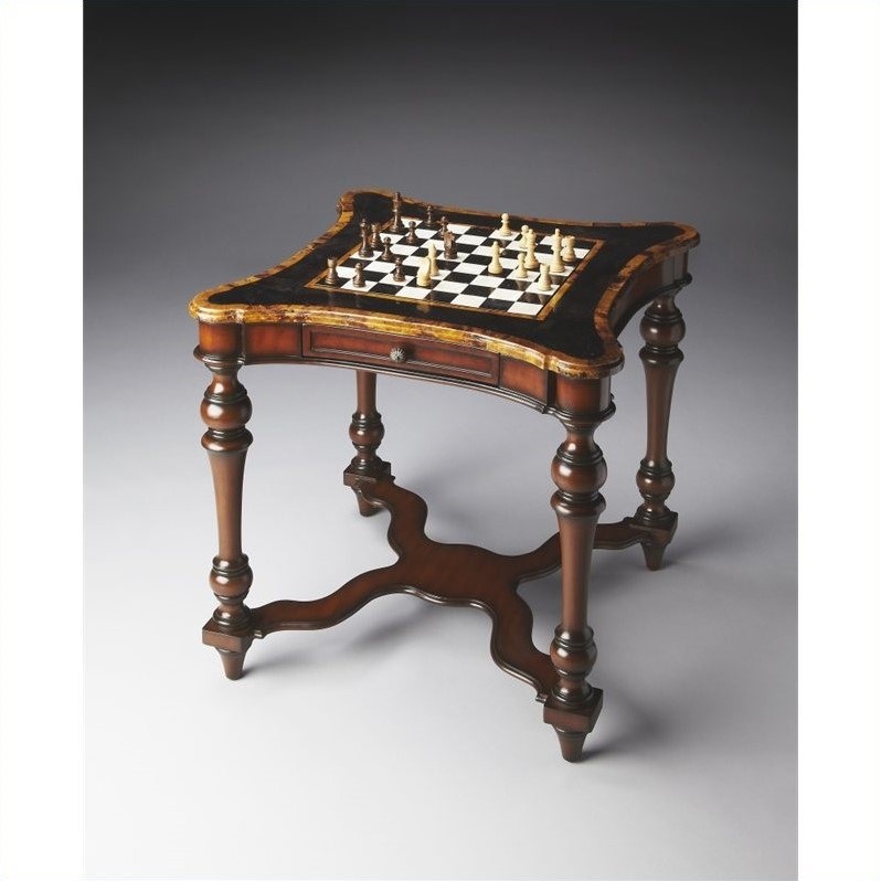 Beaumont Lane Mahogany Brown Game Table Square Reversible 30