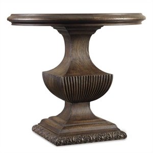 beaumont lane urn pedestal table in rustic walnut