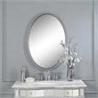 Beaumont Lane Metal Brushed Nickel Wall Mirror Oval Beveled 32