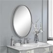 Beaumont Lane Metal Brushed Nickel Wall Mirror Oval Beveled 32
