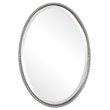 Beaumont Lane Metal Brushed Nickel Wall Mirror Oval Beveled 32