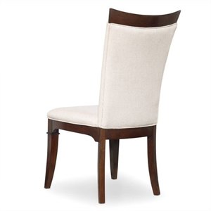 beaumont lane upholstered dining chair in walnut and taupe
