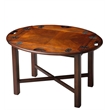 Beaumont Lane Traditional Solid Wood Accent Table in Cherry/Antique Brass