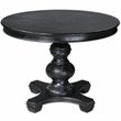 Beaumont Lane Pine Wood Grain Round Table in Satin Black