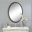 Beaumont Lane Beaded Metal Oval Wall Mirror in Light Distressed Bronze