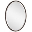 Beaumont Lane Beaded Metal Oval Wall Mirror in Light Distressed Bronze