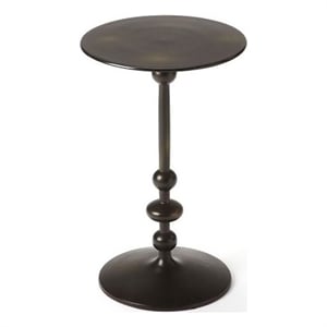 Beaumont Lane Transitional Metal Pedestal End Table in Black