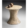 Beaumont Lane Oval Fossil Stone Side Table in Heritage Finish