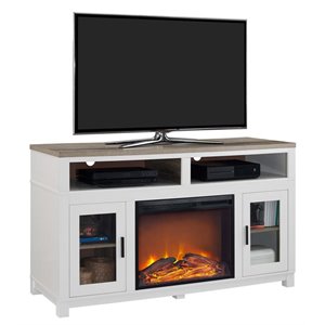beaumont lane electric fireplace tv stand in white