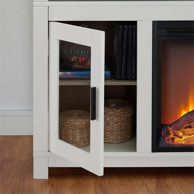 Beaumont Lane Electric Fireplace TV Stand in White