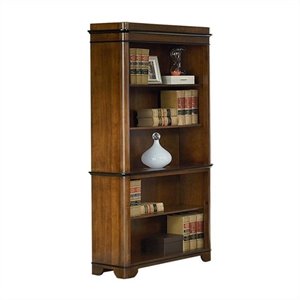beaumont lane 5 shelf open bookcase in warm fruitwood