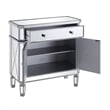 Beaumont Lane 2 Door Mirrored Glass/Marble Chest in Silver/Clear