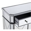 Beaumont Lane 2 Door Mirrored Glass/Marble Chest in Silver/Clear