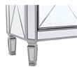 Beaumont Lane 2 Door Mirrored Glass/Marble Chest in Silver/Clear