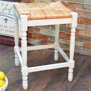 Beaumont Lanes 24&quot Contemporary Solid Wood Counter Stool in White