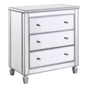 Beaumont Lane Modern 3-Drawer Solid Wood/MDF Chest in Silver