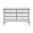 Beaumont Lane 6 Drawers Contemporary Wood/Mirrored Dresser in White