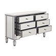 Beaumont Lane 6 Drawers Contemporary Wood/Mirrored Dresser in White