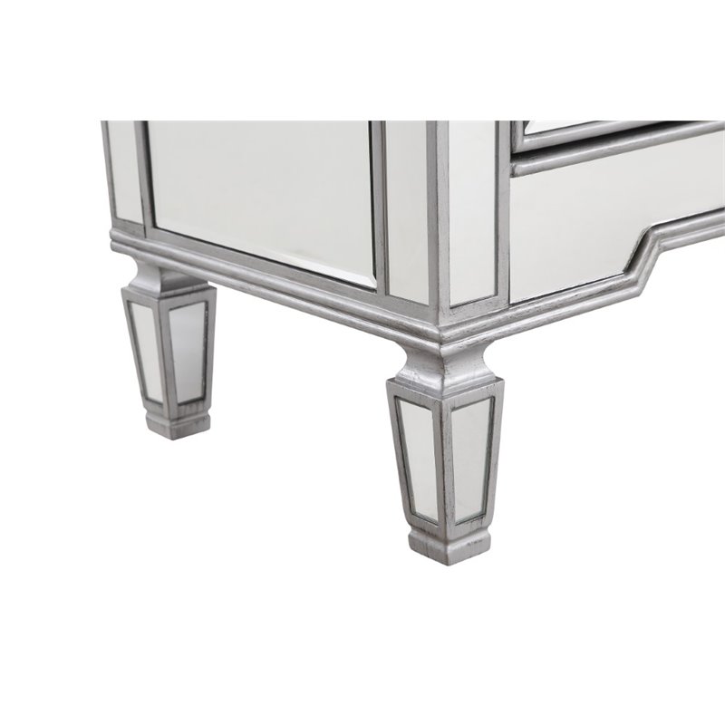 Beaumont Lane 6 Drawers Contemporary Wood/Mirrored Dresser in White