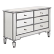 Beaumont Lane 6 Drawers Contemporary Wood/Mirrored Dresser in White