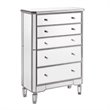 Beaumont Lane Modern 5-Drawer Solid Wood/MDF Chest in Silver