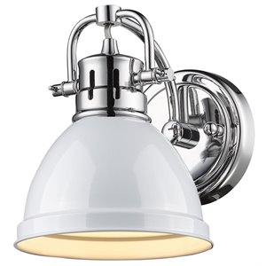 beaumont lane steel vanity light in chrome and white