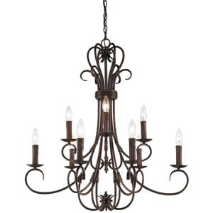 beaumont lane 9 light candlestick chandelier in rubbed bronze