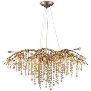 beaumont lane 6 light crystal chandelier in mystic gold