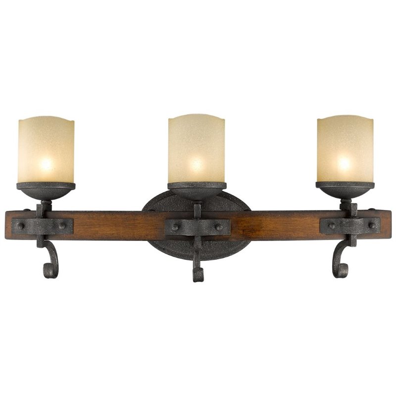 Beaumont Lane 3 Light Toscano Glass Vanity Light in Black