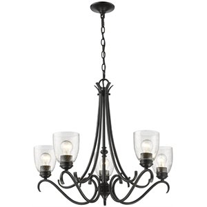 beaumont lane 5 light elegant seeded glass chandelier in black