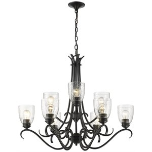 beaumont lane 9 light elegant seeded glass chandelier in black